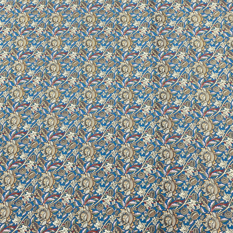 Pound A Metre Per Metre Luxury Dressmaking 100% Cotton Lawn- 60" (Blue Flowers)