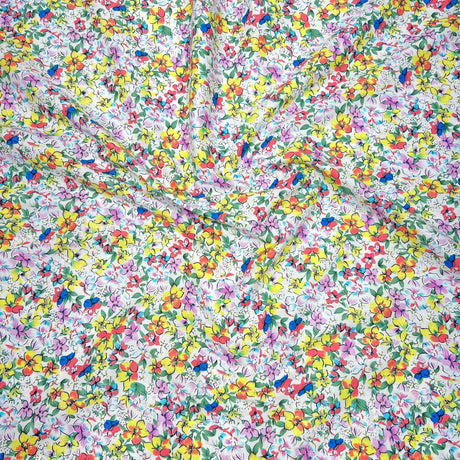 Pound A Metre Per Metre Luxury Dressmaking 100% Cotton Lawn- 60" (Multi Colour Floral)
