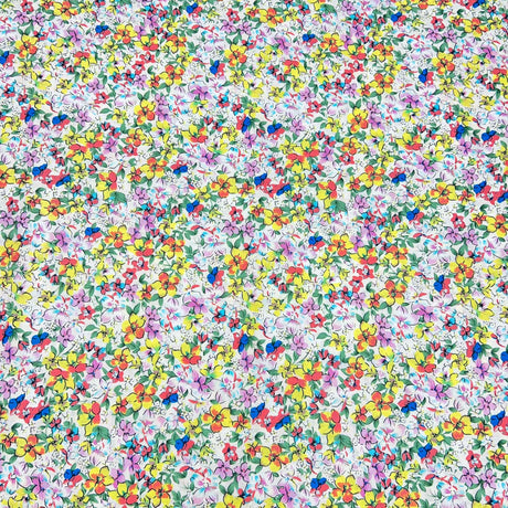 Pound A Metre Per Metre Luxury Dressmaking 100% Cotton Lawn- 60" (Multi Colour Floral)