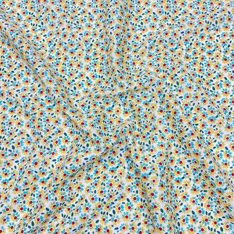 Pound A Metre Per Metre Luxury Dressmaking 100% Cotton Lawn- 60" (Small Flowers)