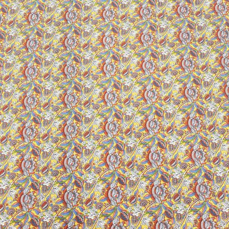 Pound A Metre Per Metre Luxury Dressmaking 100% Cotton Lawn- 60" (Yellow Flowers)
