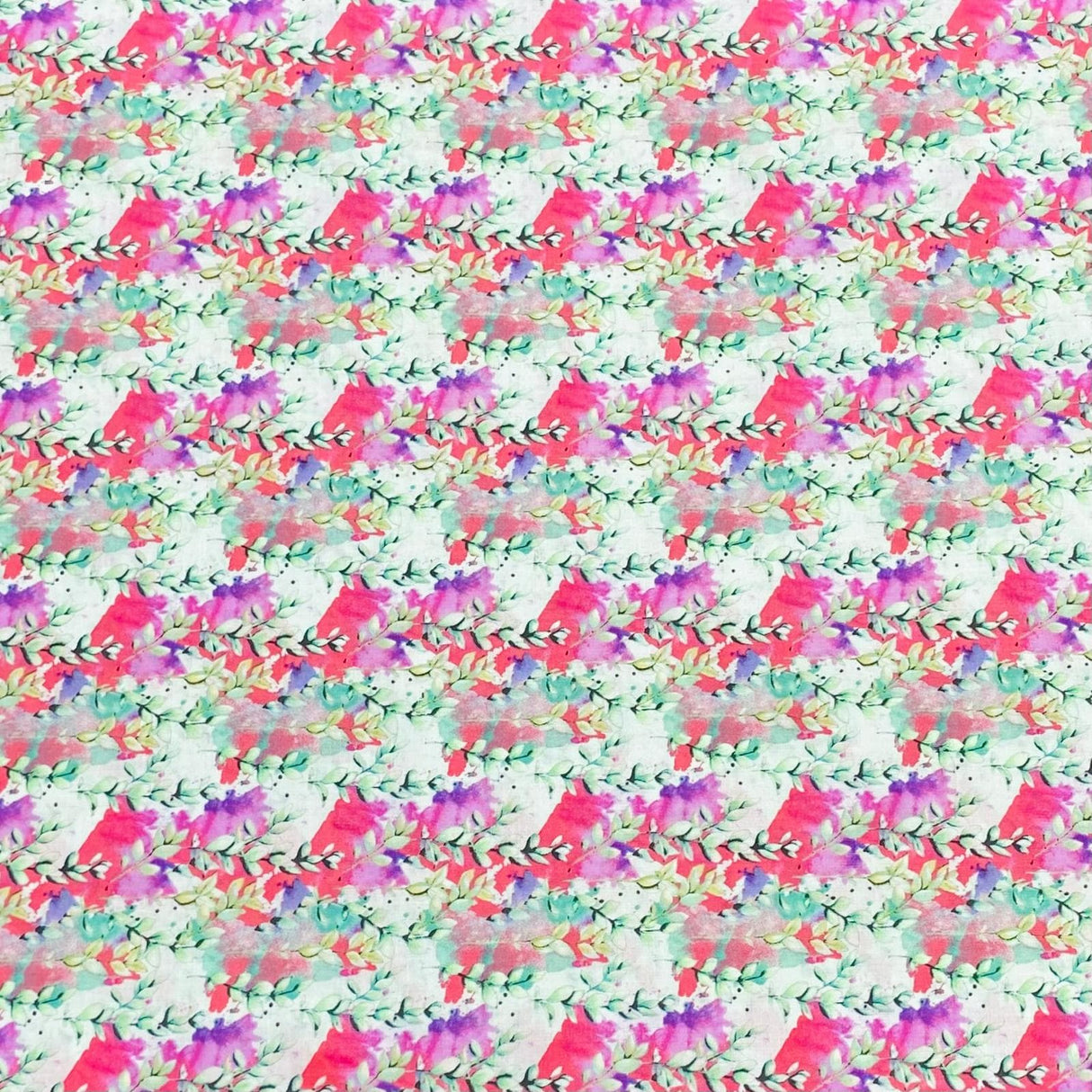 Pound A Metre Per Metre Luxury Dressmaking 100% Digital Printed Cotton Lawn- 55" (Blooming)