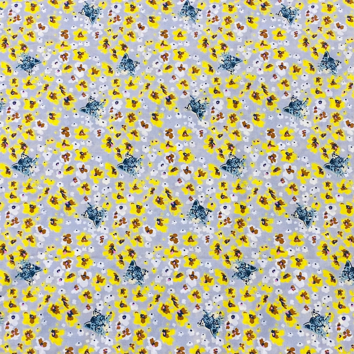 Pound A Metre 3 Metres Per Metre Luxury Dressmaking 100% Digital Printed Cotton Lawn- 55" (Cat)