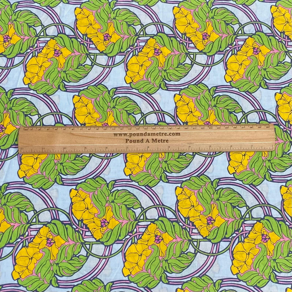 Pound A Metre Per Metre Luxury Dressmaking 100% Digital Printed Cotton Lawn- 55" (Flower Patch)