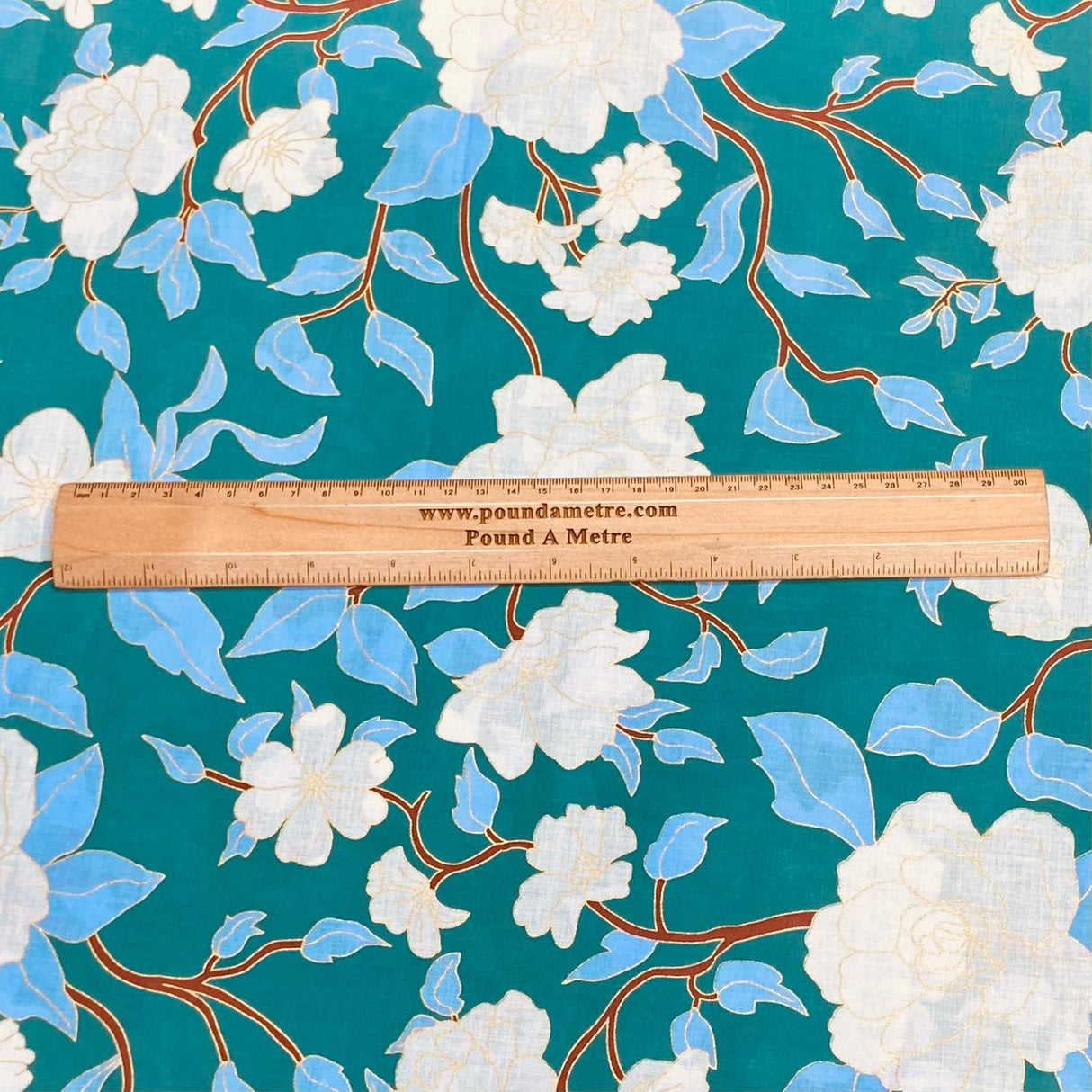 Pound A Metre Per Metre Luxury Dressmaking 100% Digital Printed Cotton Lawn- 55" (Green)