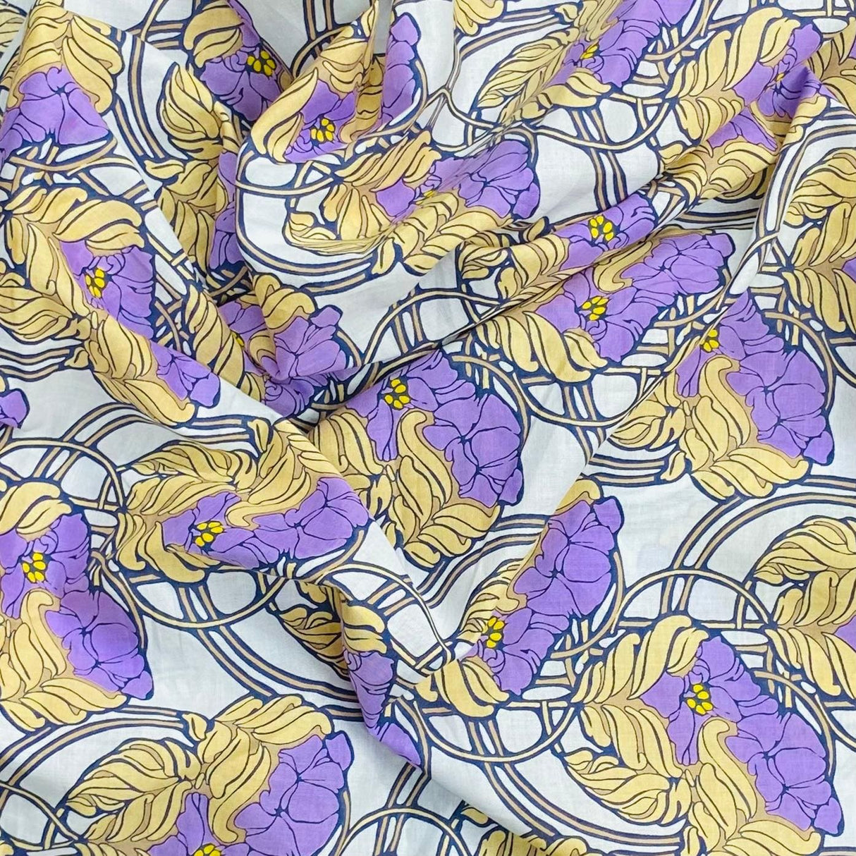 Pound A Metre Per Metre Luxury Dressmaking 100% Digital Printed Cotton Lawn- 55" (Multi)