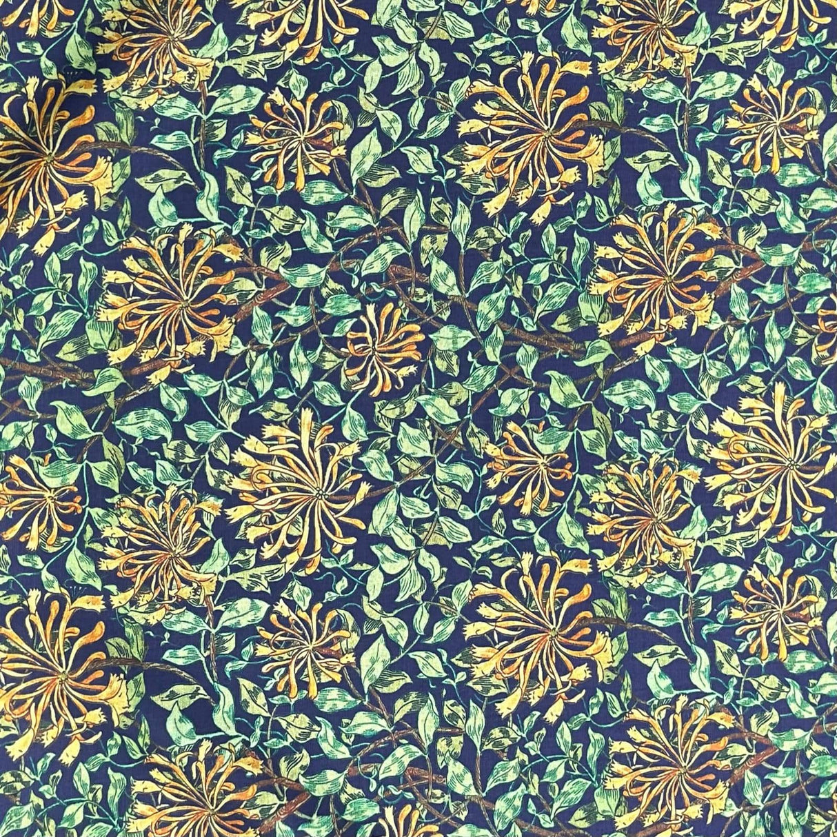 Pound A Metre Per Metre Luxury Dressmaking 100% Digital Printed Cotton Lawn- 55" (Night Garden)