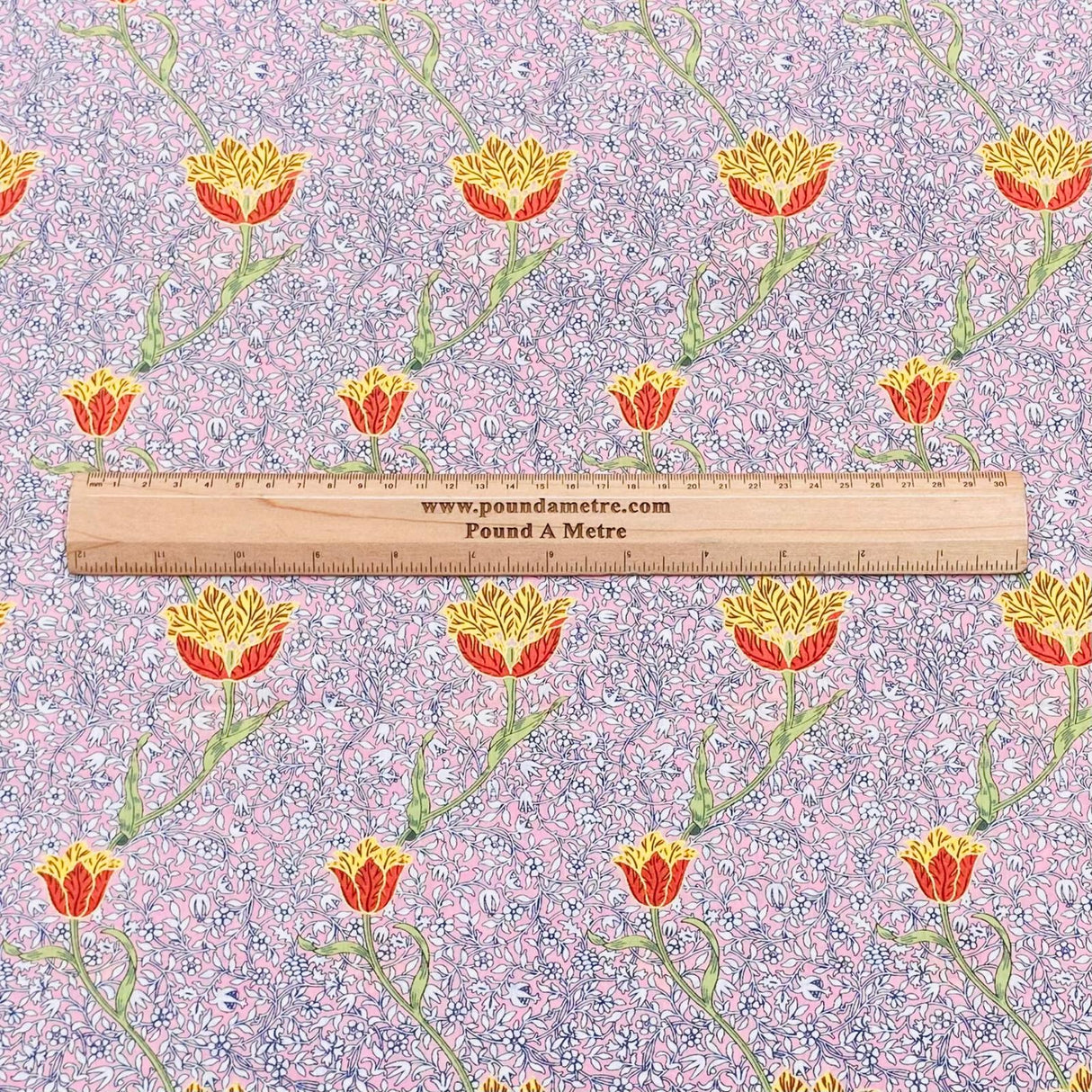 Pound A Metre Per Metre Luxury Dressmaking 100% Digital Printed Cotton Lawn- 55" (Pink)