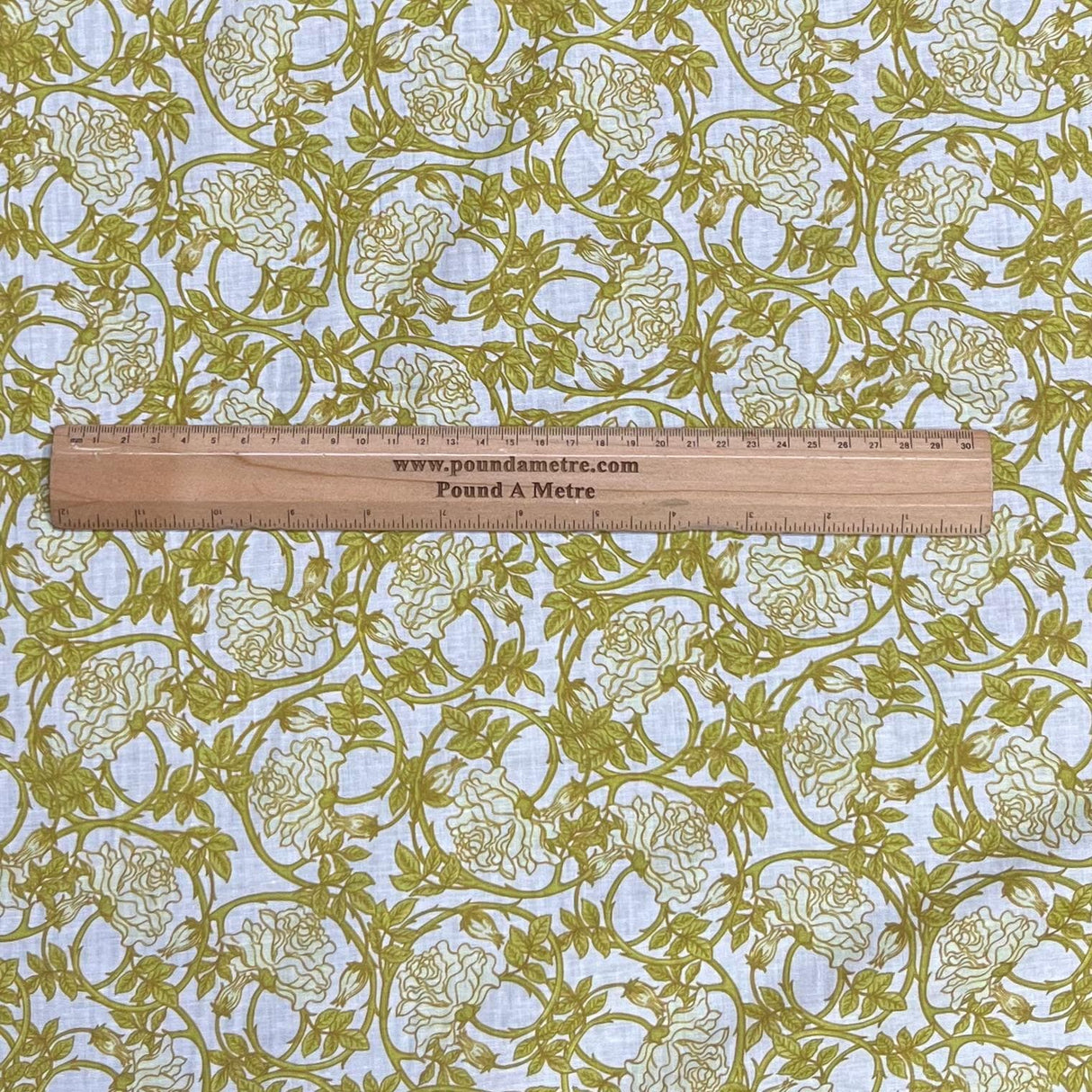 Pound A Metre Per Metre Luxury Dressmaking 100% Digital Printed Cotton Lawn- 55" (Yellow & White)