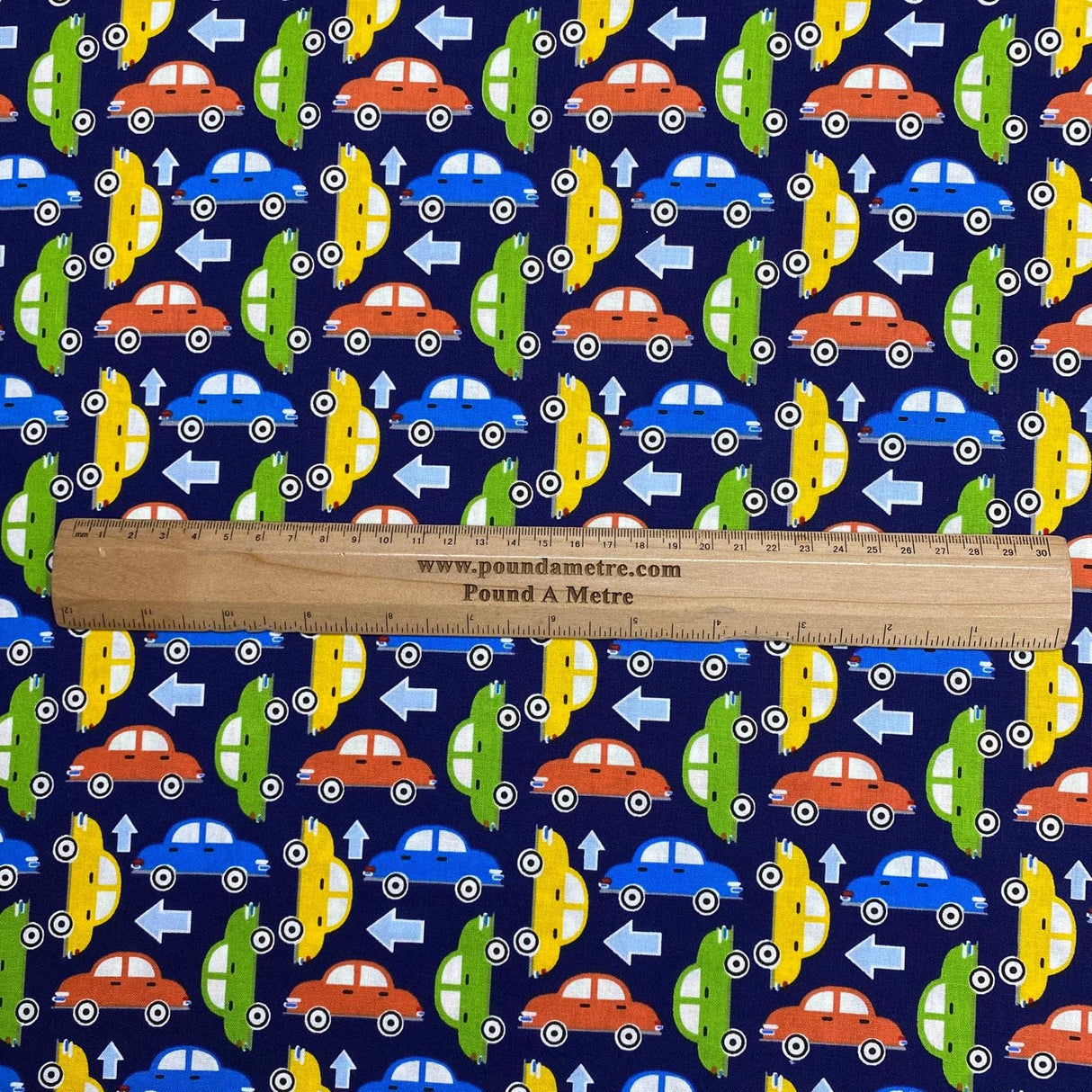 Pound A Metre Per Metre Luxury Printed Cotton – 45" Wide- (Cars) (EOL)