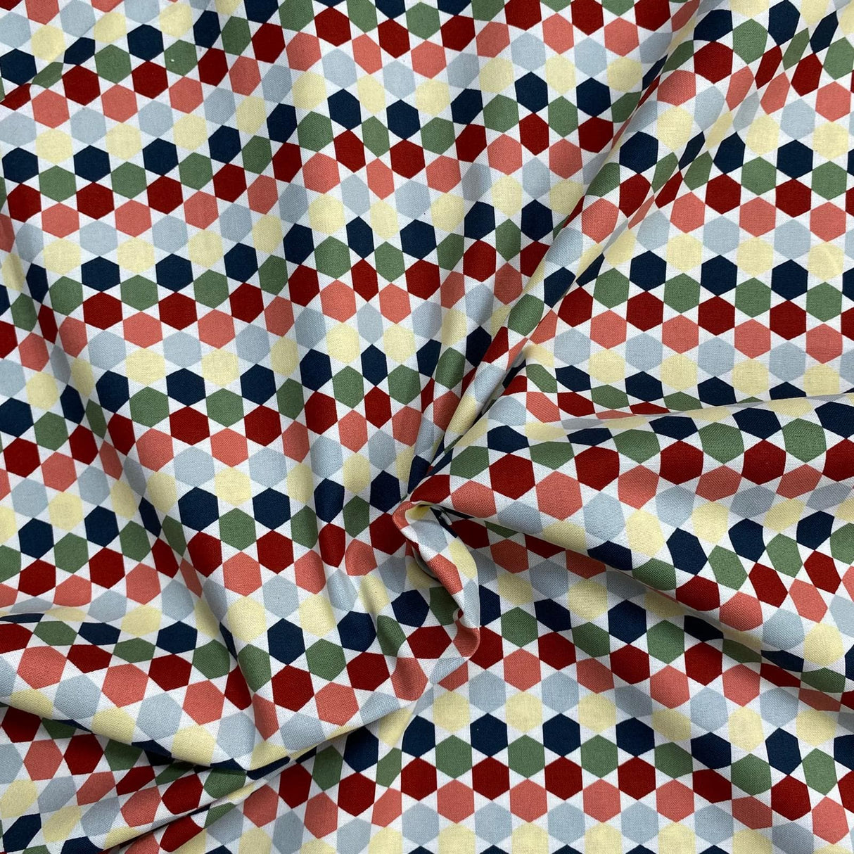 Pound A Metre Per Metre Luxury Printed Cotton – 45" Wide- (Hexagon Mirror) (EOL)