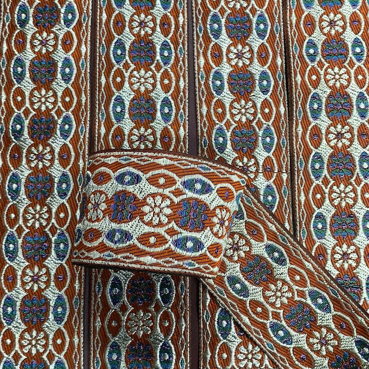 Pound A Metre Per Metre, Metallic Trimming, 45mm Wide (Brown & Light Gold)