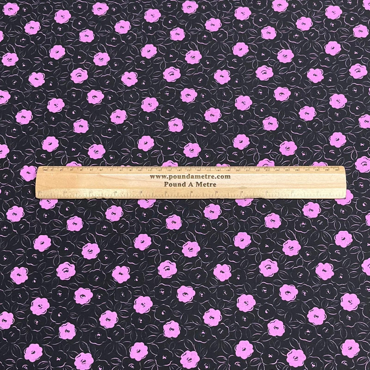 Pound A Metre Per Metre Premium Digital Cotton 45'' Wide (Black & Pink)