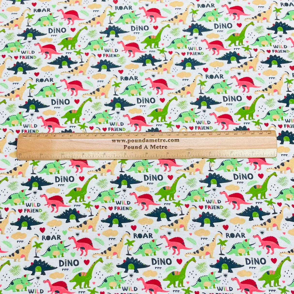 Pound A Metre Per Metre Premium Digital Cotton 45'' Wide (Dinosaur)