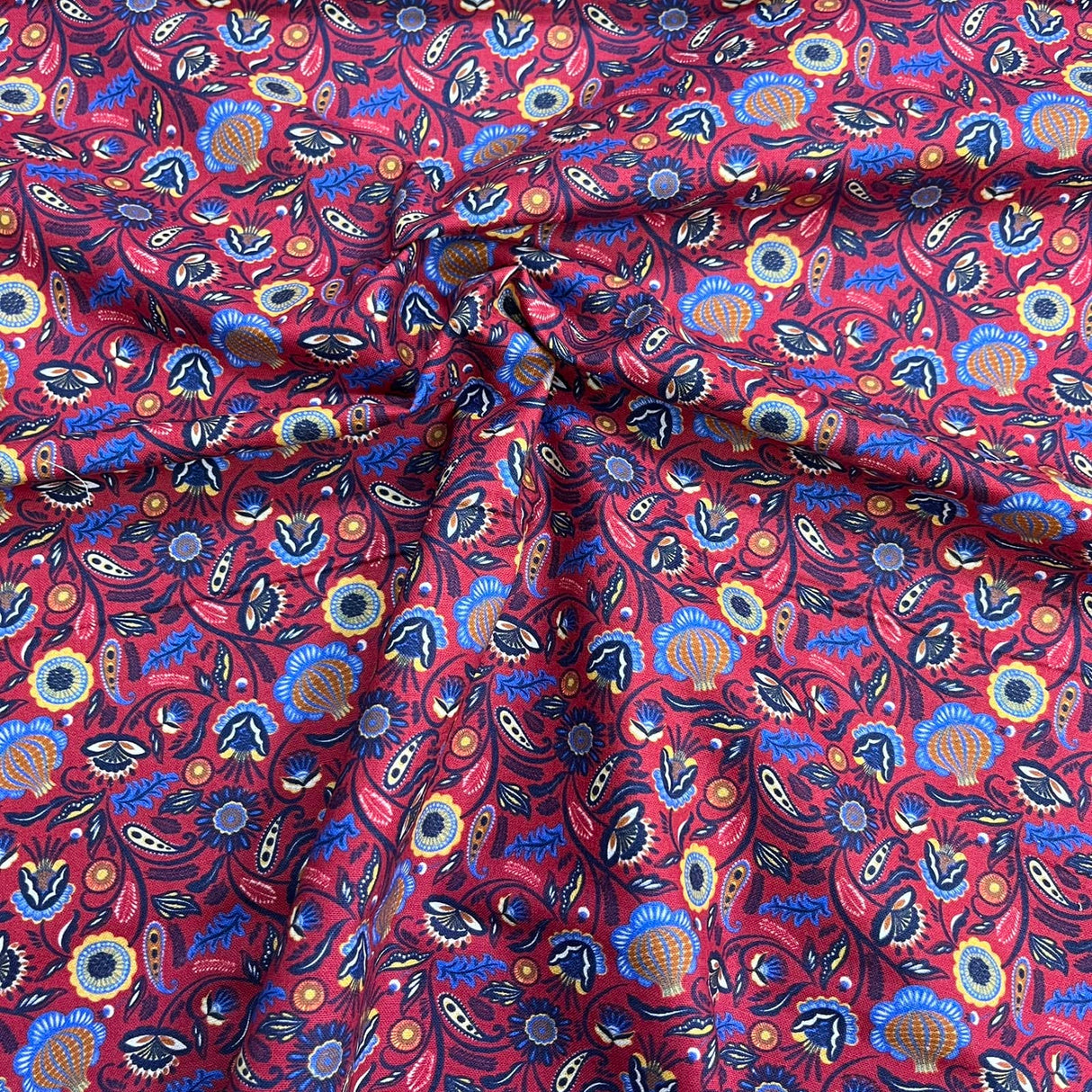 Pound A Metre Per Metre Premium Digital Cotton 45'' Wide (Maroon Garden)