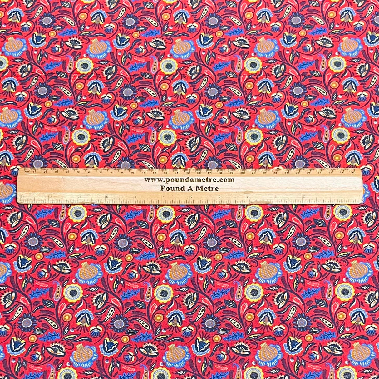 Pound A Metre Per Metre Premium Digital Cotton 45'' Wide (Maroon Garden)