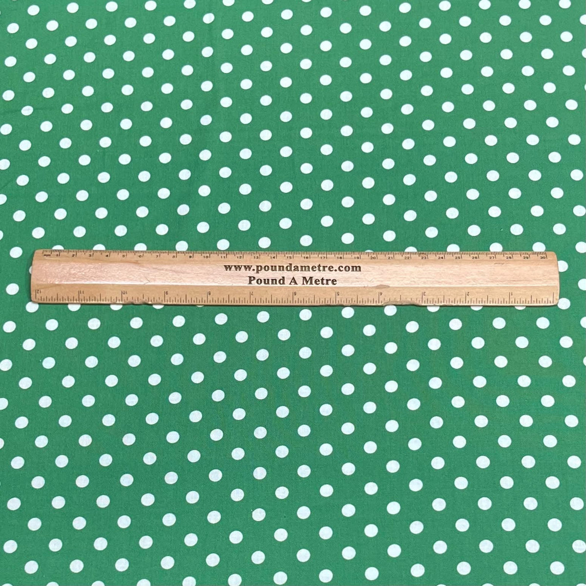 Pound A Metre Per Metre Premium Digital Cotton 45'' Wide (Polka Green)