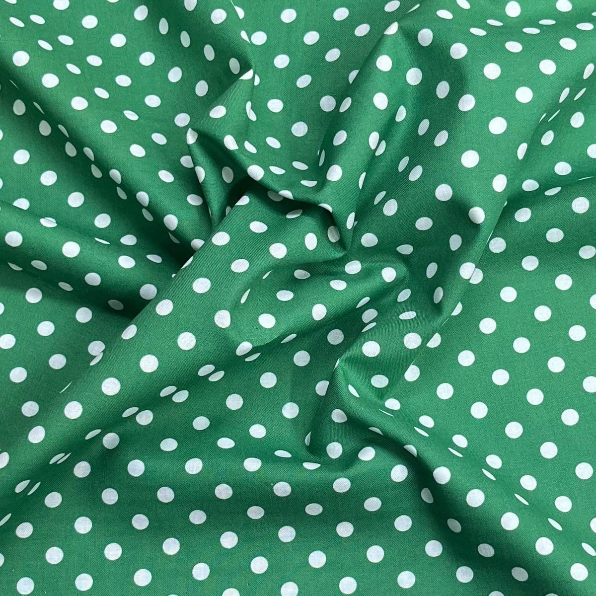 Pound A Metre Per Metre Premium Digital Cotton 45'' Wide (Polka Green)