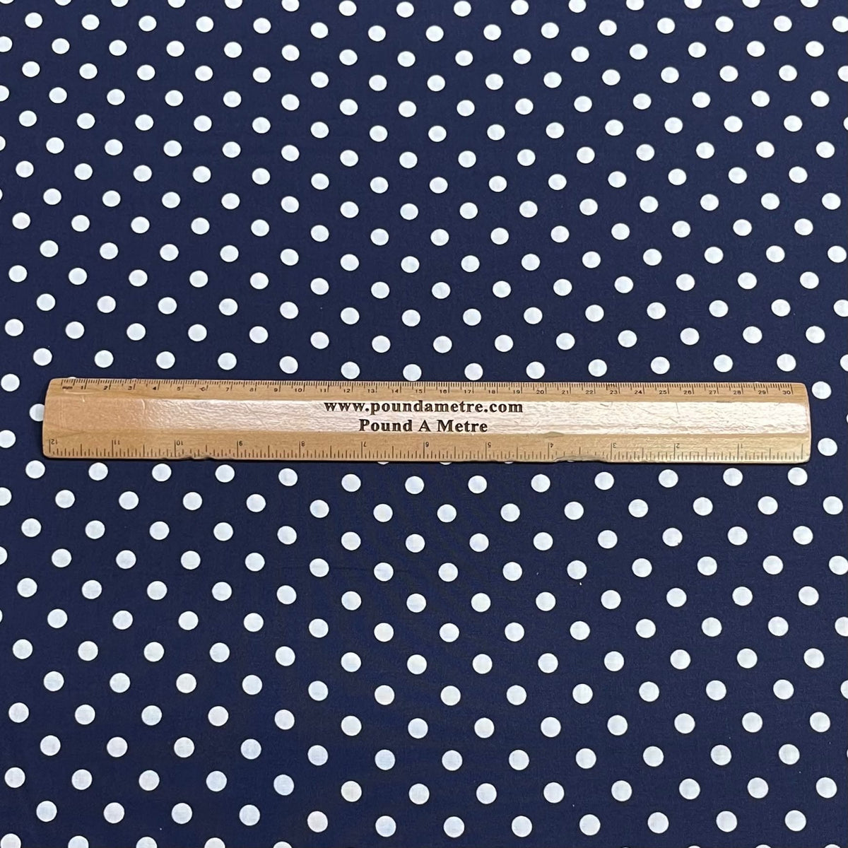Pound A Metre Per Metre Premium Digital Cotton 45'' Wide (Polka Navy)