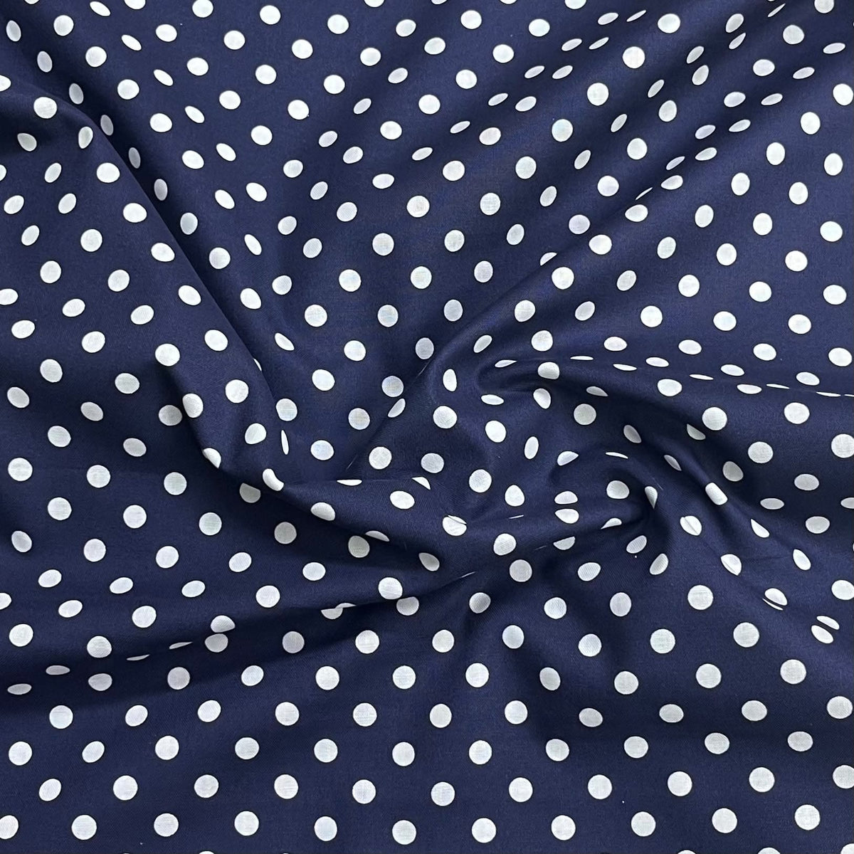 Pound A Metre Per Metre Premium Digital Cotton 45'' Wide (Polka Navy)
