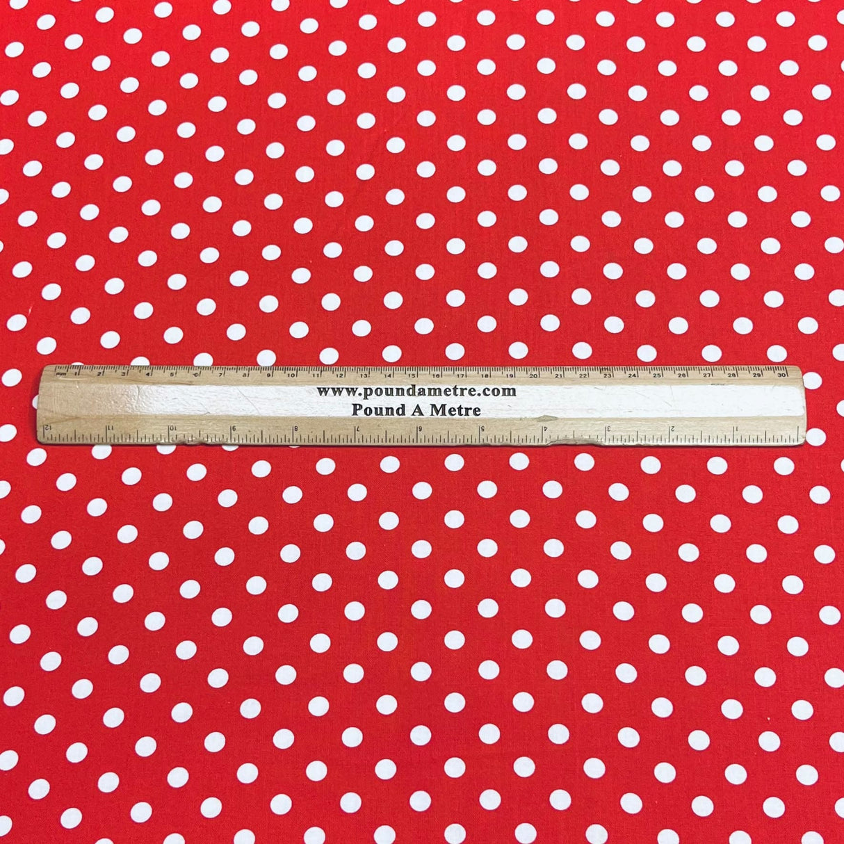 Pound A Metre Per Metre Premium Digital Cotton 45'' Wide (Polka Red)