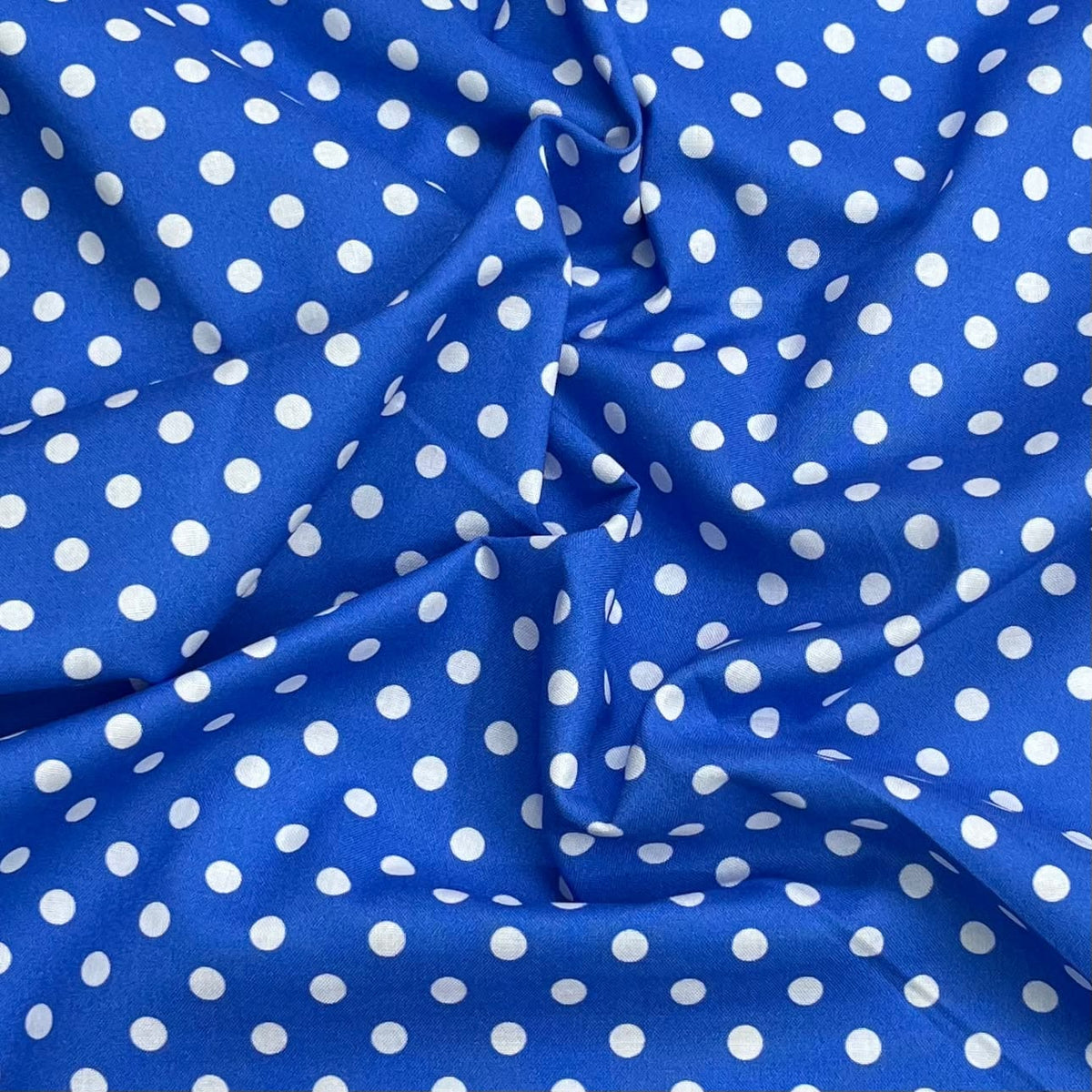 Pound A Metre Per Metre Premium Digital Cotton 45'' Wide (Polka Royal)
