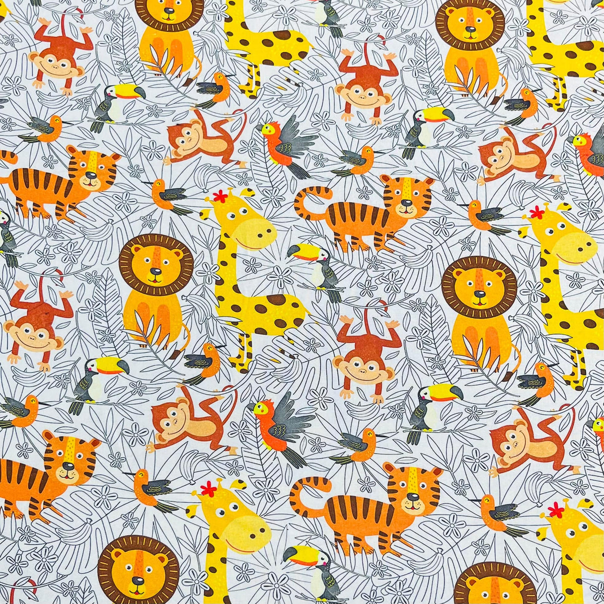 Pound A Metre Per Metre Premium Digital Cotton 45'' Wide (Zoo)