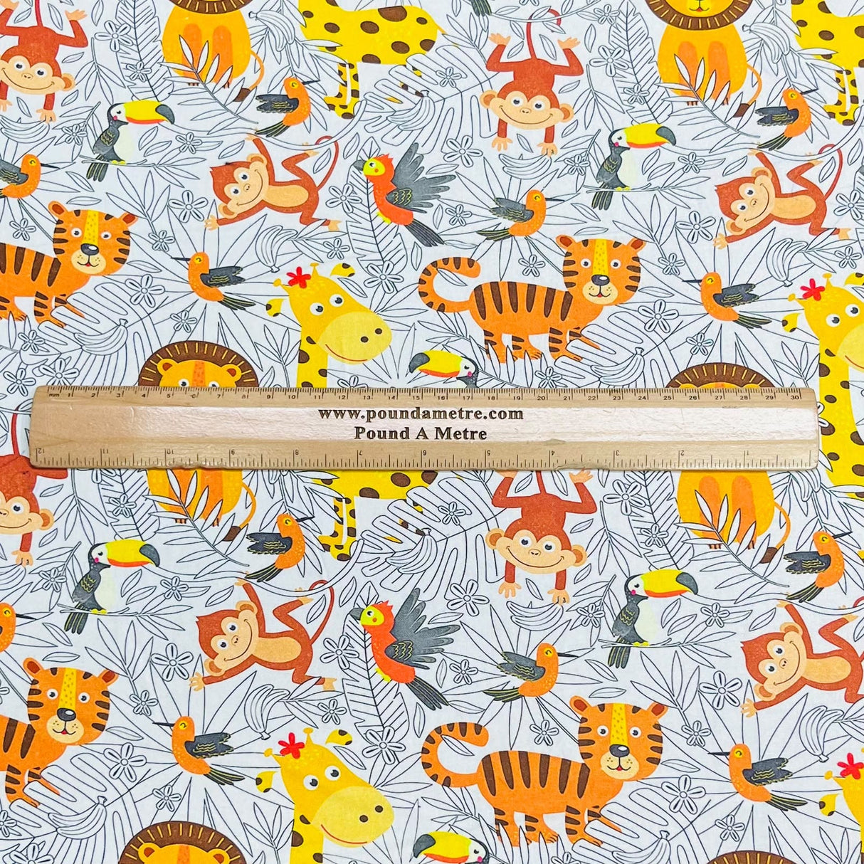 Pound A Metre Per Metre Premium Digital Cotton 45'' Wide (Zoo)