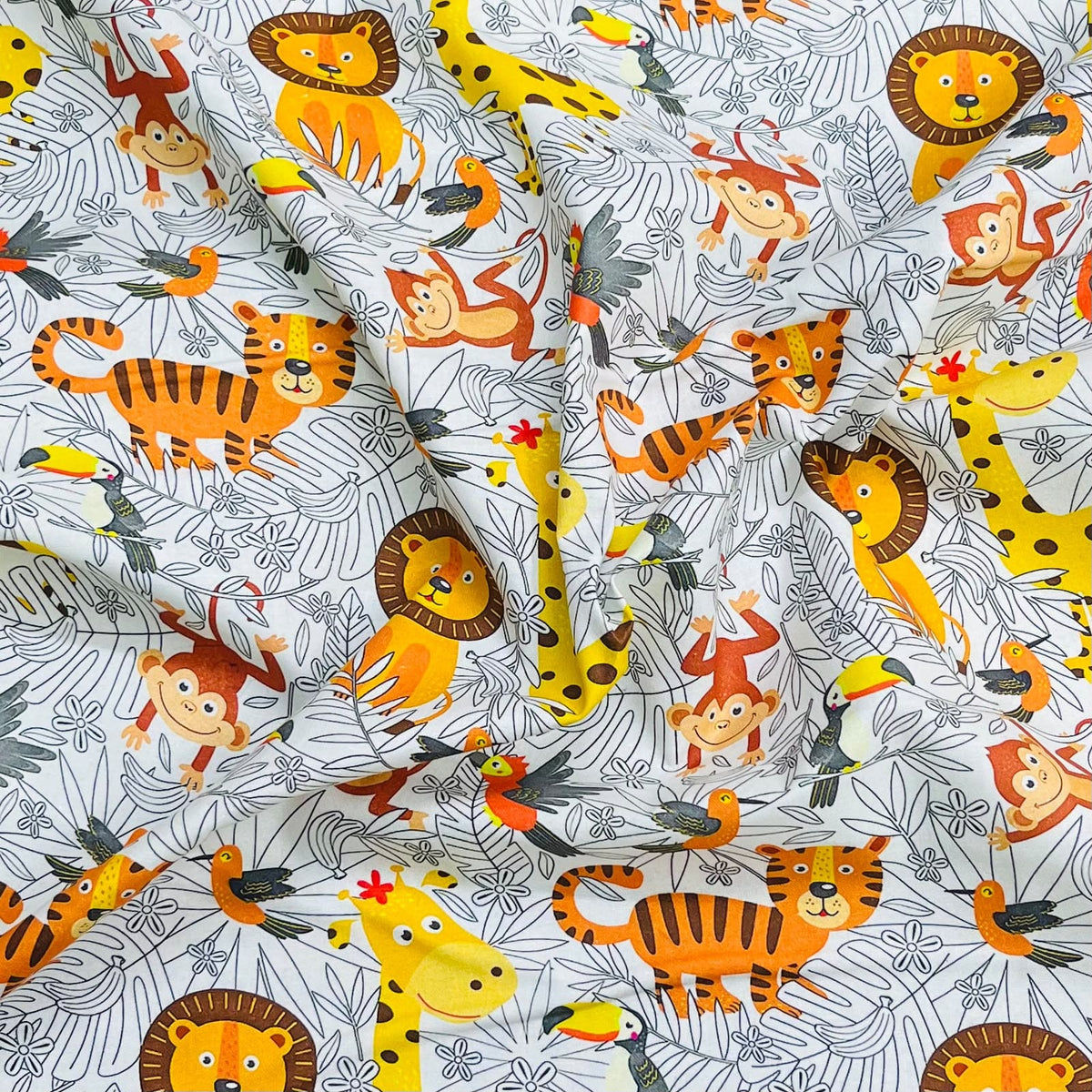 Pound A Metre Per Metre Premium Digital Cotton 45'' Wide (Zoo)