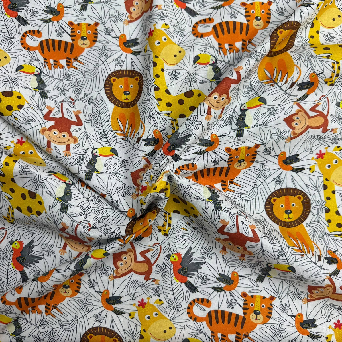 Pound A Metre Per Metre Premium Digital Printed Cotton 45'' Wide (Animals)