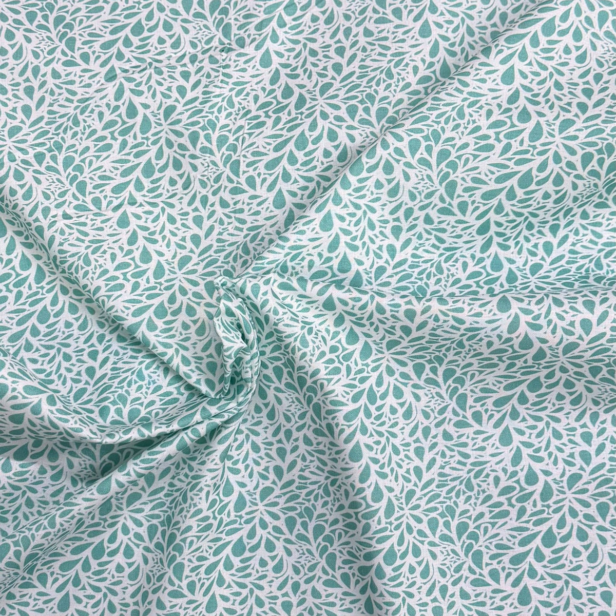 Pound A Metre Per Metre Premium Digital Printed Cotton 45'' Wide (Mint & White)