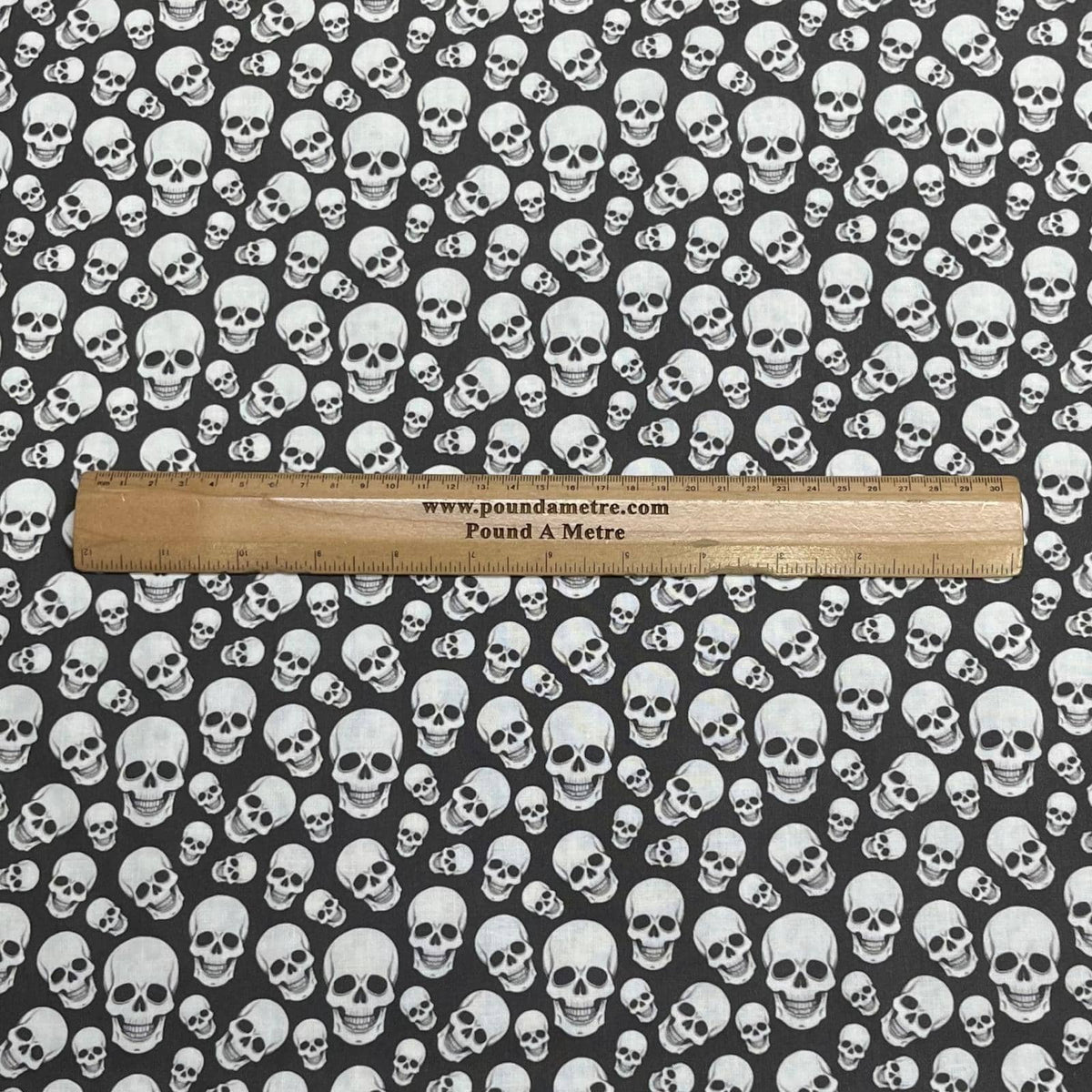 Pound A Metre Per Metre Premium Digital Printed Halloween Cotton 45'' Wide (Skull)