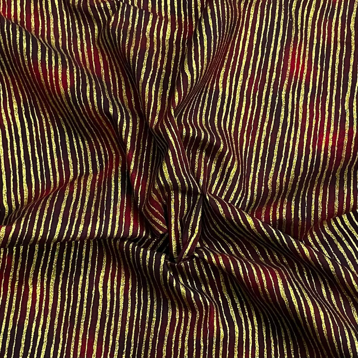 Pound A Metre Per Metre Premium Gold Foil Cotton 45'' Wide (Maroon & Gold)