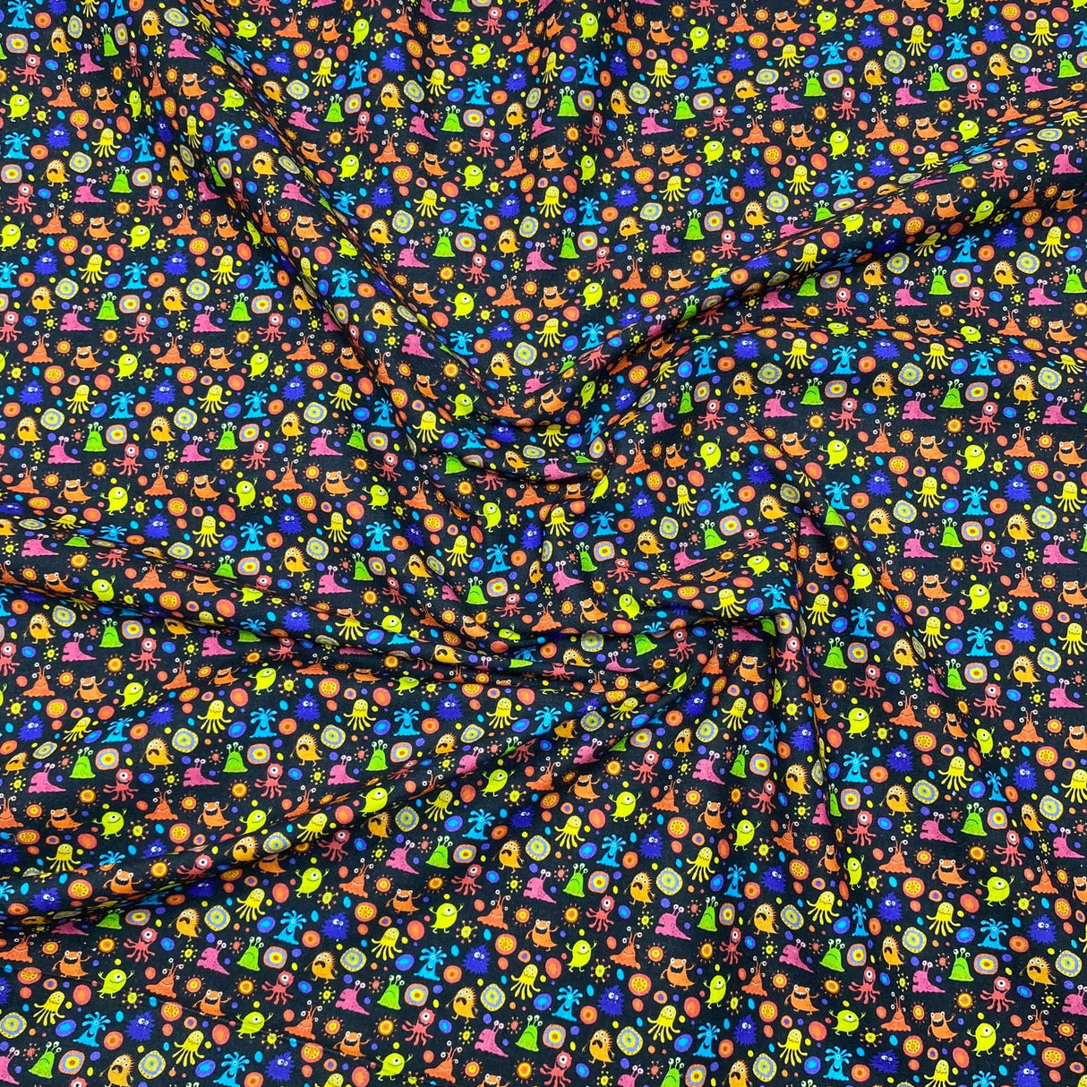 Pound A Metre Full Metre Per Metre Premium Quality 100% Quilting Halloween Cotton 45' Wide  (Mini Monsters)