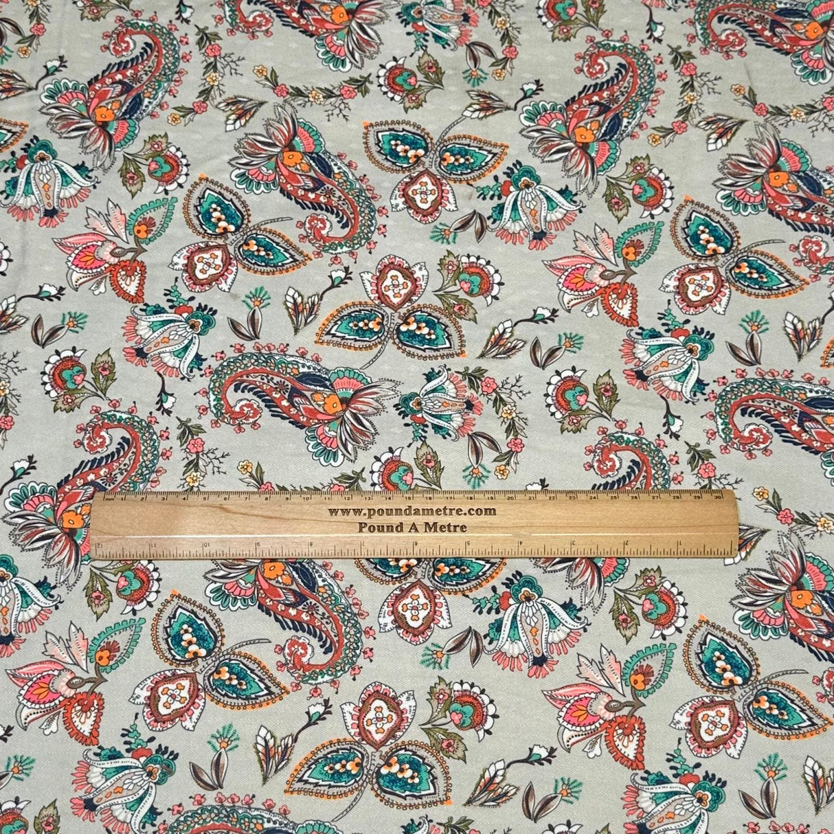 Pound A Metre Per Metre Per Metre Printed Cashmere Effect Crepe Fabric- 45" Wide (Floral)