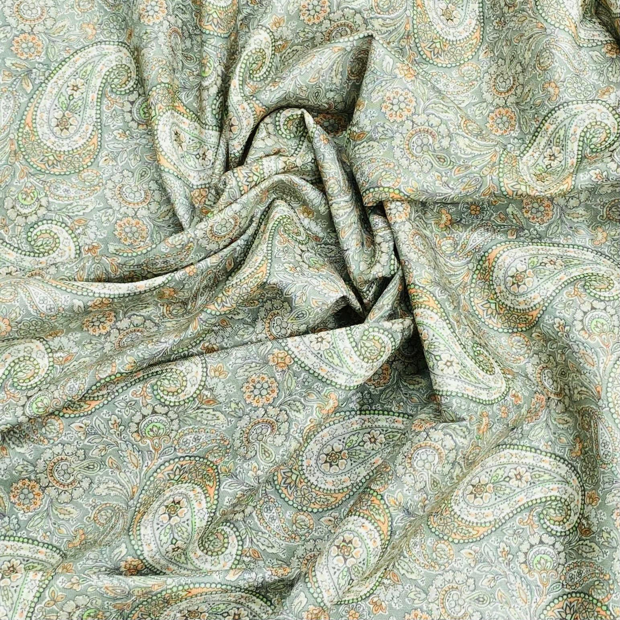 Pound A Metre Per Metre Per Metre Printed Cashmere Effect Crepe Fabric- 45" Wide (Paisley)