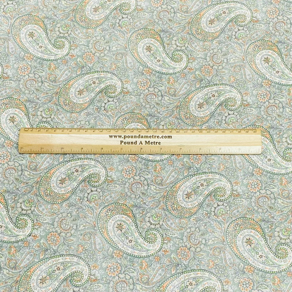 Pound A Metre Per Metre Per Metre Printed Cashmere Effect Crepe Fabric- 45" Wide (Paisley)