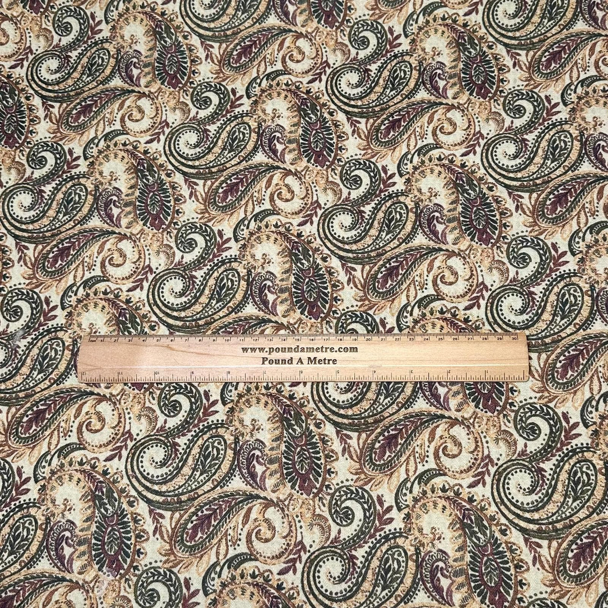 Pound A Metre Per Metre Per Metre Printed Cashmere Effect Crepe Fabric- 45" Wide (Paisley)