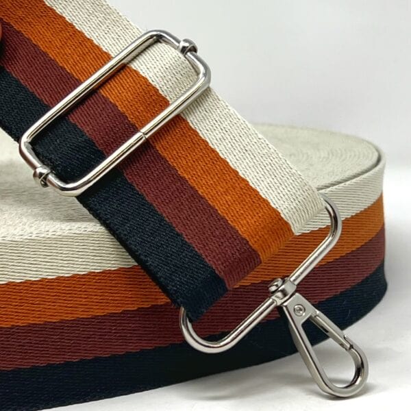 Pound A Metre Per Metre Stripe Webbing, 50mm - (Black, Coffee & Caramel)