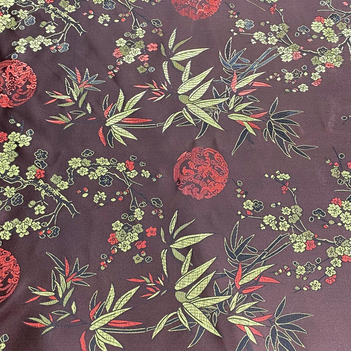 Pound A Metre Per Metres Oriental Chinese Brocade - 45" Wide - (Brown)