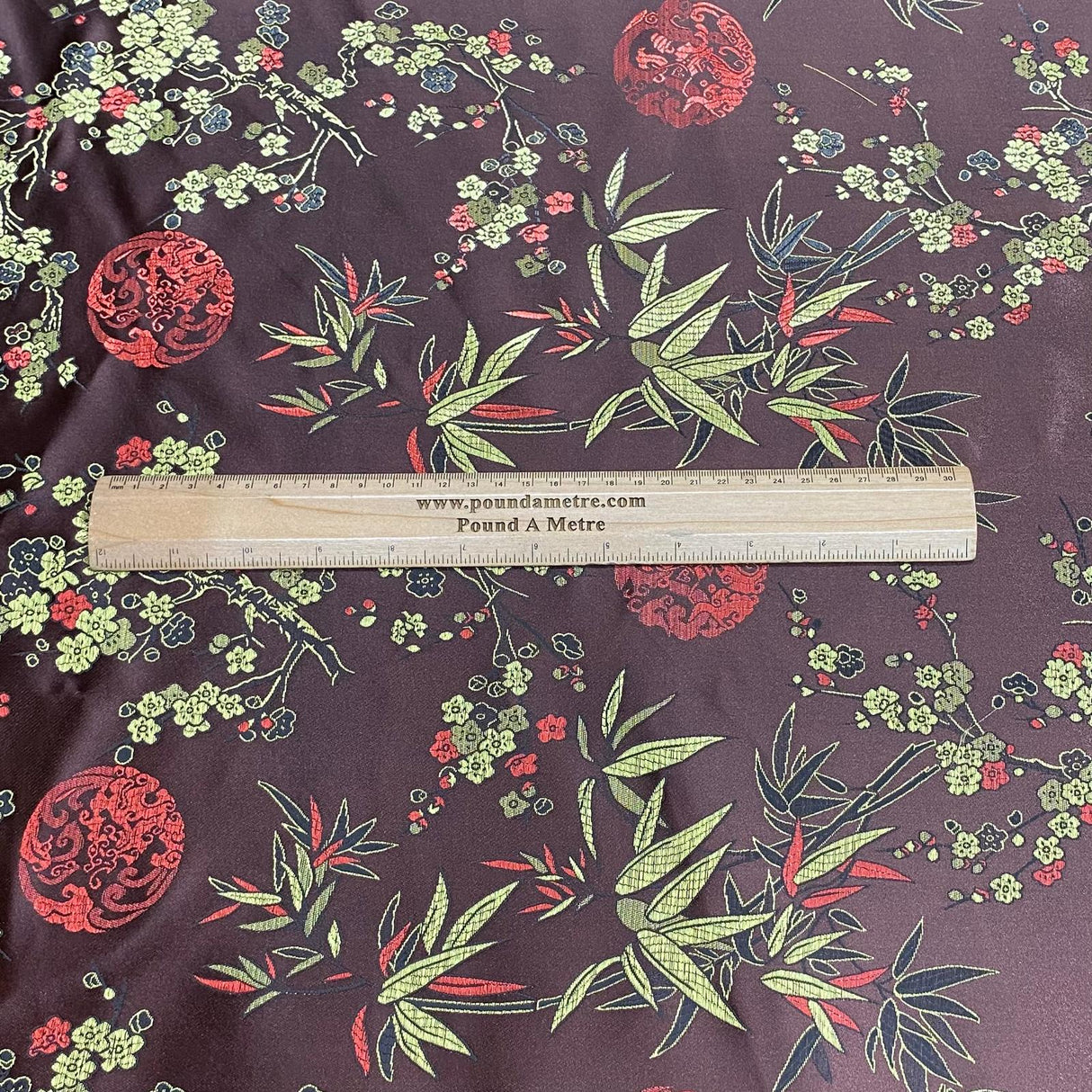 Pound A Metre Per Metres Oriental Chinese Brocade - 45" Wide - (Brown)