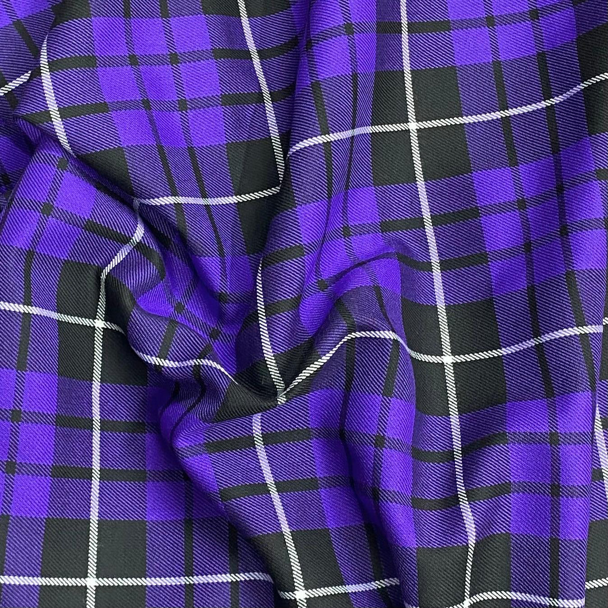 Pound A Metre Per Metre Per Metres Premium Poly-Viscose Tartan 60" Wide (Purple)