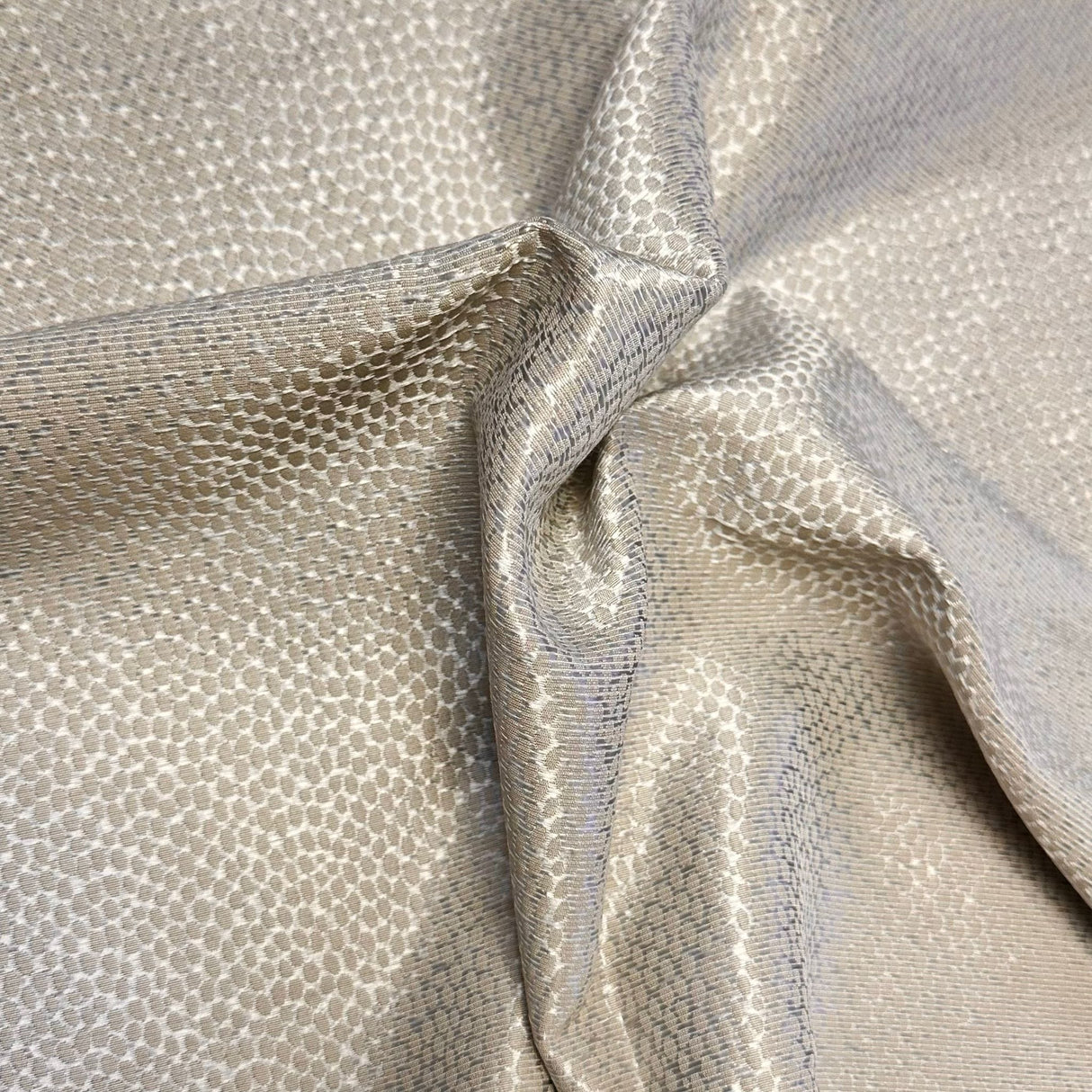 Pound A Metre Premium Furnishing Fabric- 55" Wide (Beige Dots)