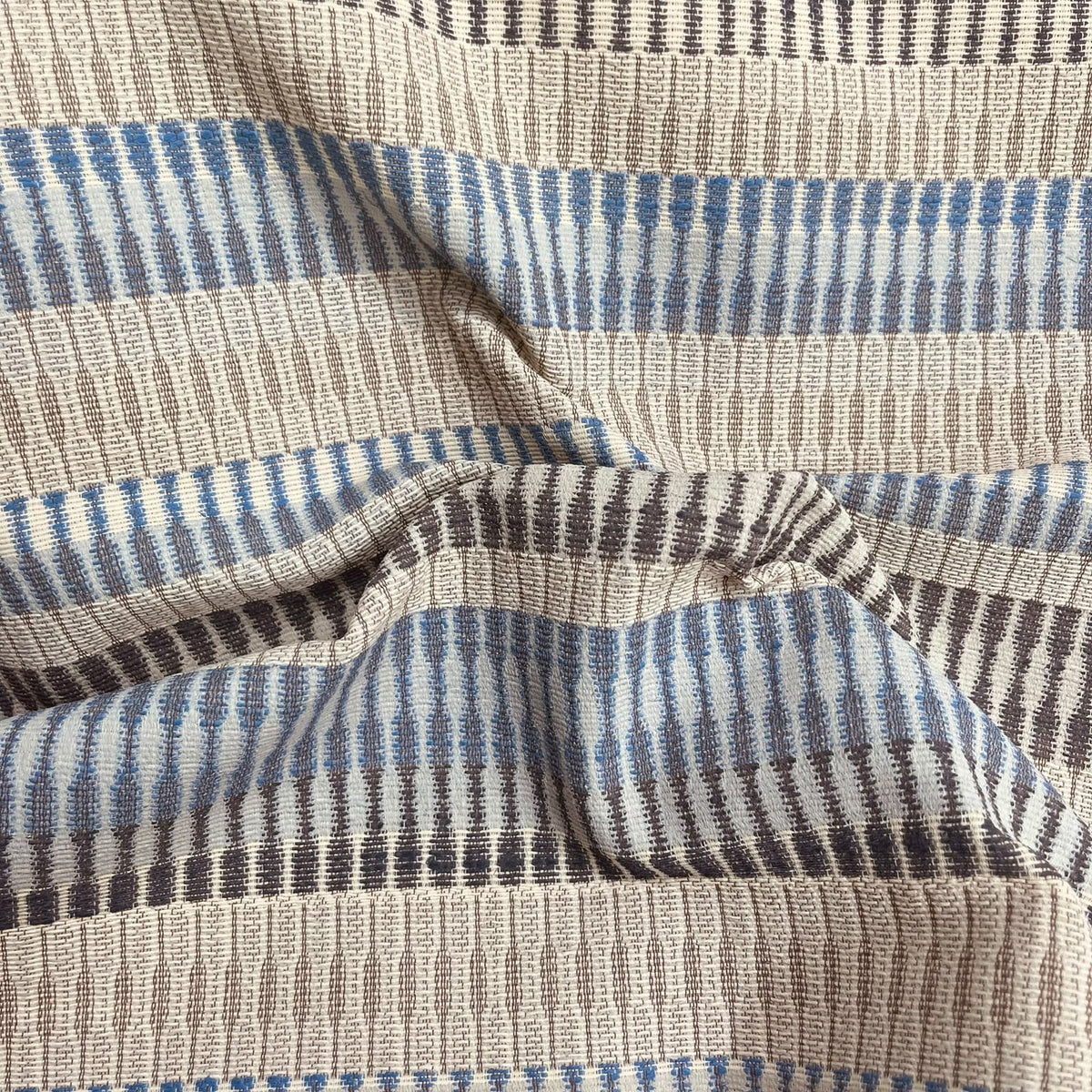 Pound A Metre Premium Furnishing Fabric – 55” Wide - (Blue & Cream)