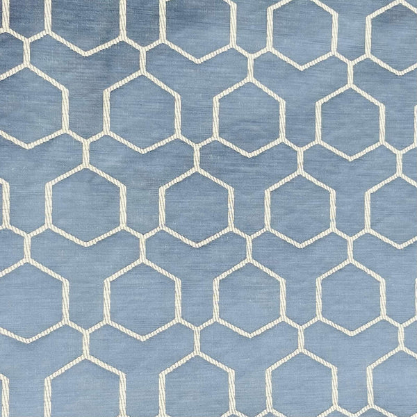 Pound A Metre Premium Furnishing Fabric – 55” Wide - (Blue Hexagon)