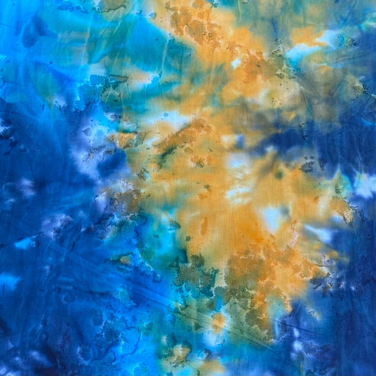 Pound A Metre 1 Metre Premium Quality 100% Cotton Batik - 45" Wide (Yellow & Navy)