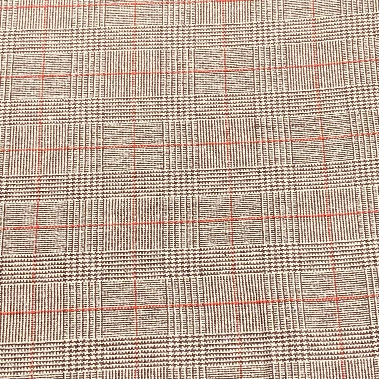 Pound A Metre Premium Wool Rich Fabric 55" Wide (Brown Checks)
