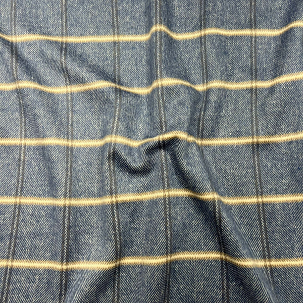 Pound A Metre Premium Wool Rich Fabric 55" Wide (Navy & Brown)