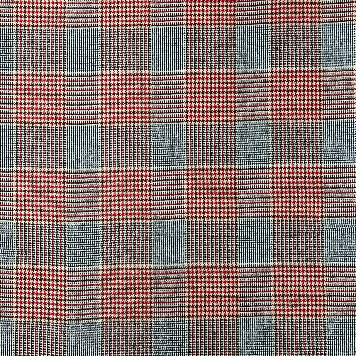 Pound A Metre Premium Wool Rich Fabric 55" Wide (Red Checks)