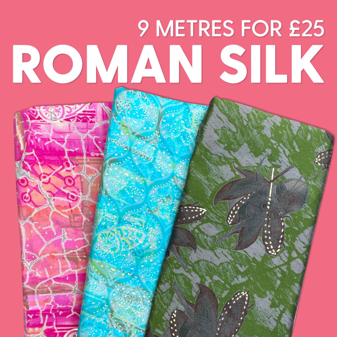 Pound A Metre Printed Roman Silk Fabric Bundle- 45" Wide (9 Metres)
